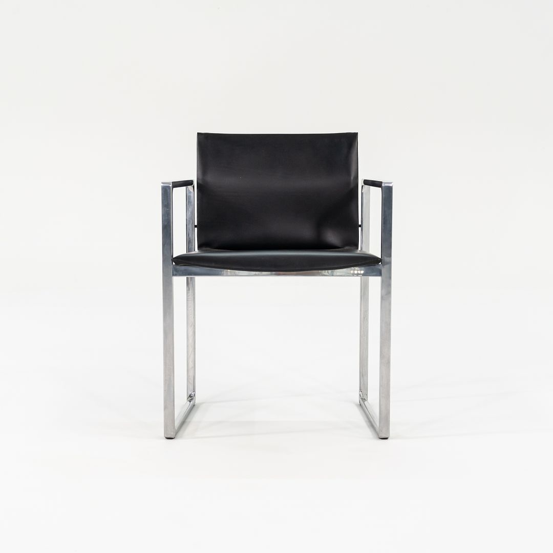 2010s Eve Chair Model 184 by Piero Lissoni for Cassina in Black Leather and Polished Aluminum 12+ Available