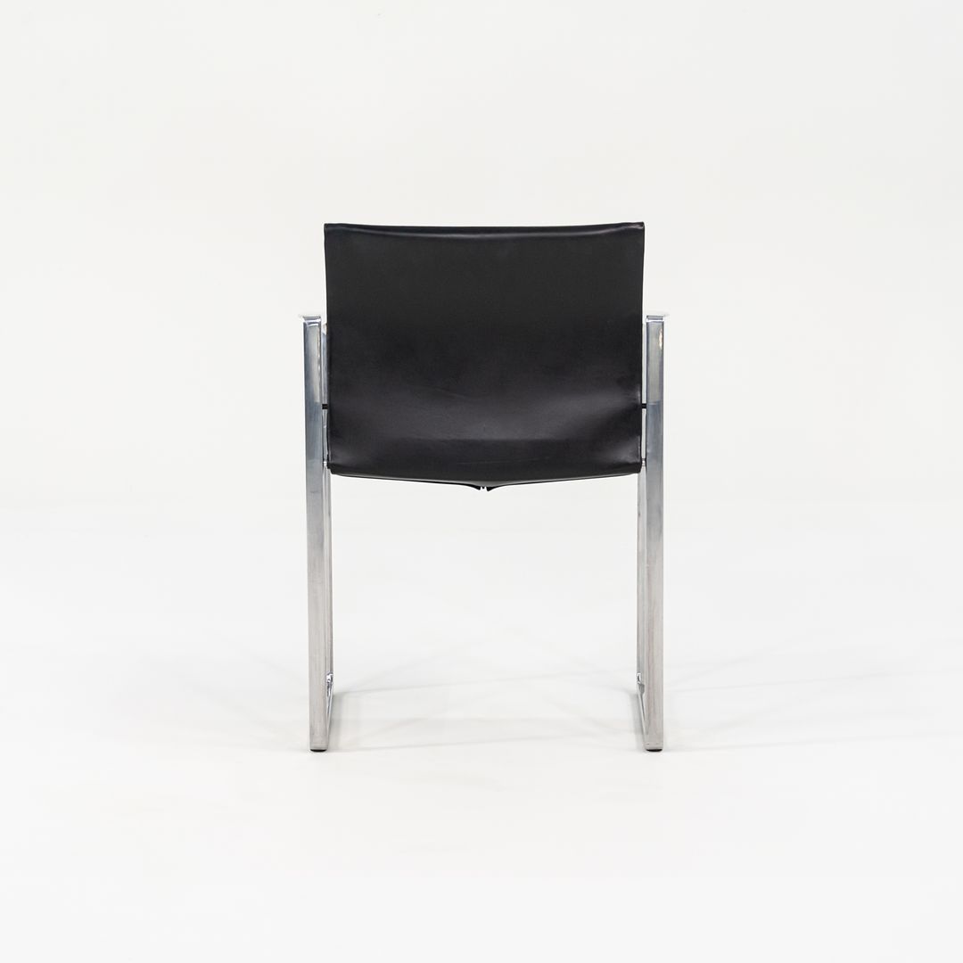 2010s Eve Chair Model 184 by Piero Lissoni for Cassina in Black Leather and Polished Aluminum 12+ Available