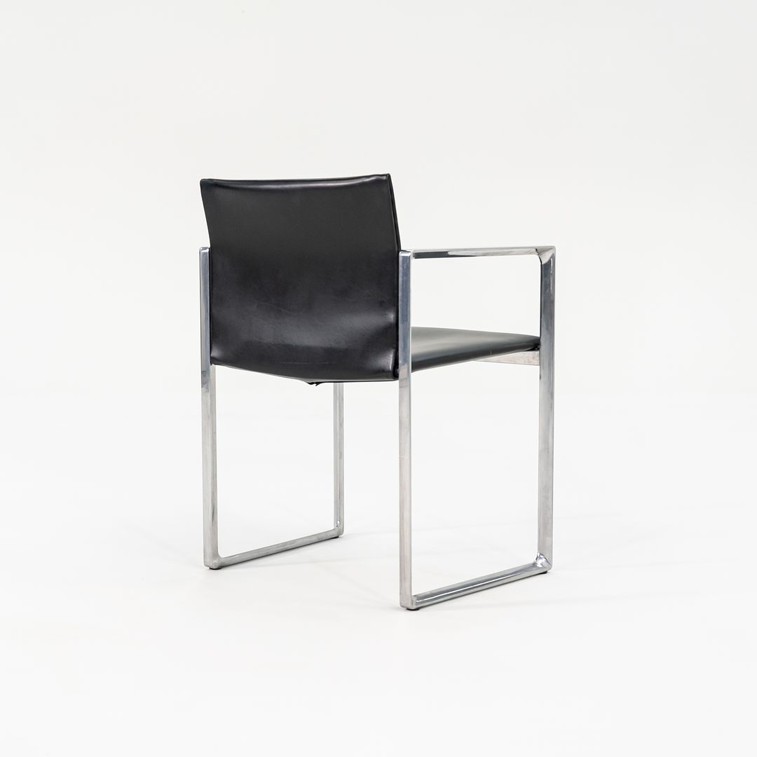 2010s Eve Chair Model 184 by Piero Lissoni for Cassina in Black Leather and Polished Aluminum 12+ Available