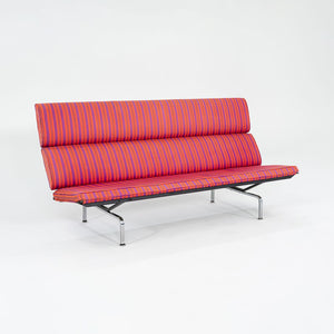 1984 S-473 Compact Sofa by Ray and Charles Eames for Herman Miller in Alexander Girard Miller Stripe Fabric