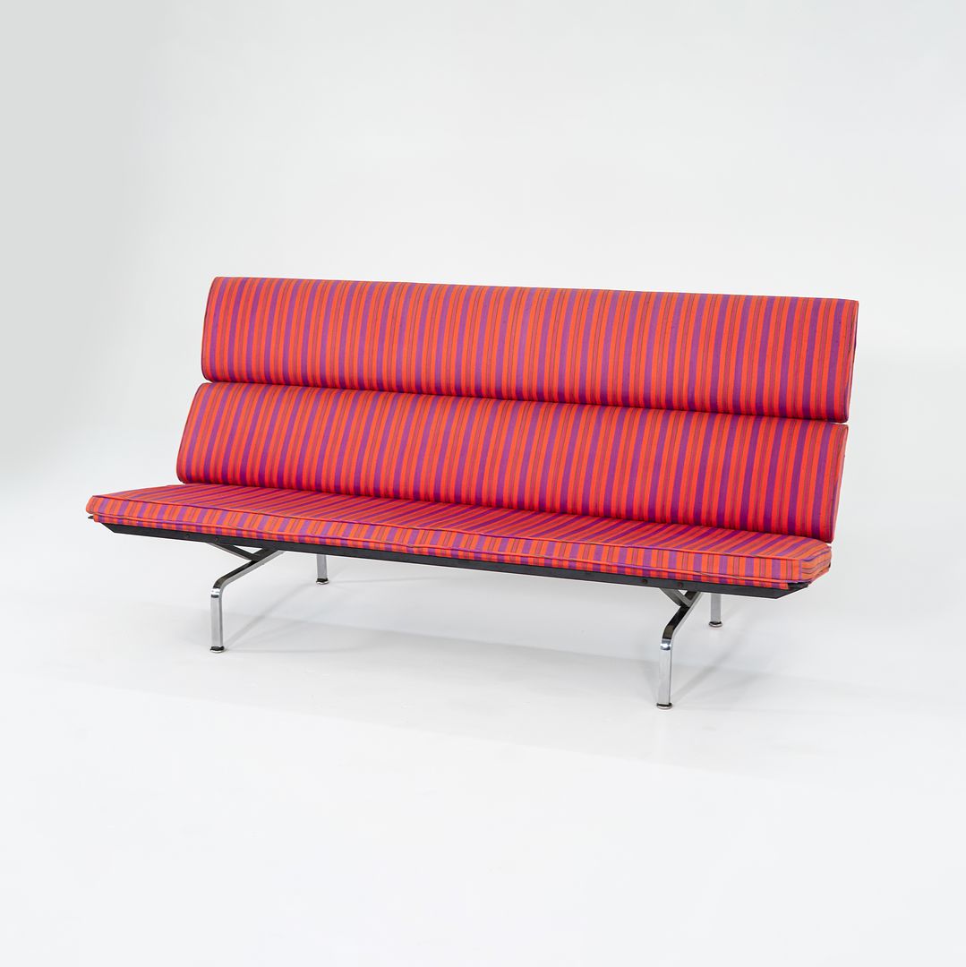 1984 S-473 Compact Sofa by Ray and Charles Eames for Herman Miller in Alexander Girard Miller Stripe Fabric