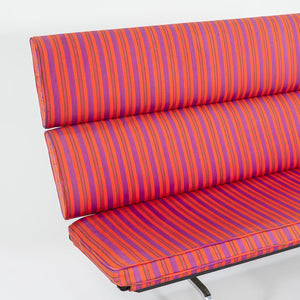 1984 S-473 Compact Sofa by Ray and Charles Eames for Herman Miller in Alexander Girard Miller Stripe Fabric