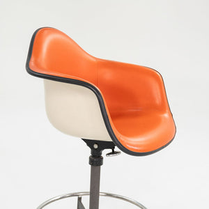 SOLD C. 1962 Eames for Herman Miller 622TA Draftsman's Arm Chair Stool in Orange