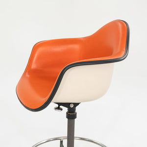 SOLD C. 1962 Eames for Herman Miller 622TA Draftsman's Arm Chair Stool in Orange