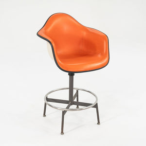 SOLD C. 1962 Eames for Herman Miller 622TA Draftsman's Arm Chair Stool in Orange