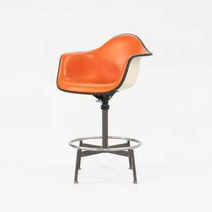 SOLD C. 1962 Eames for Herman Miller 622TA Draftsman's Arm Chair Stool in Orange