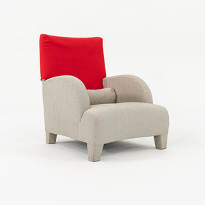 1990s Pair of Oriente Lounge Chairs by Antonio Citterio for B&B Italia in Red and Grey Fabric