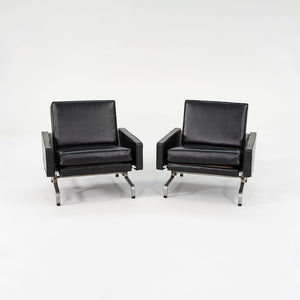 1960s Pair of PK31 Easy Lounge Chairs by Poul Kjaerholm for E. Kold Christensen in Black Leather