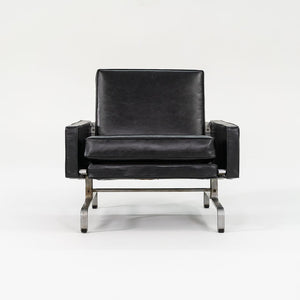 1960s Pair of PK31 Easy Lounge Chairs by Poul Kjaerholm for E. Kold Christensen in Black Leather