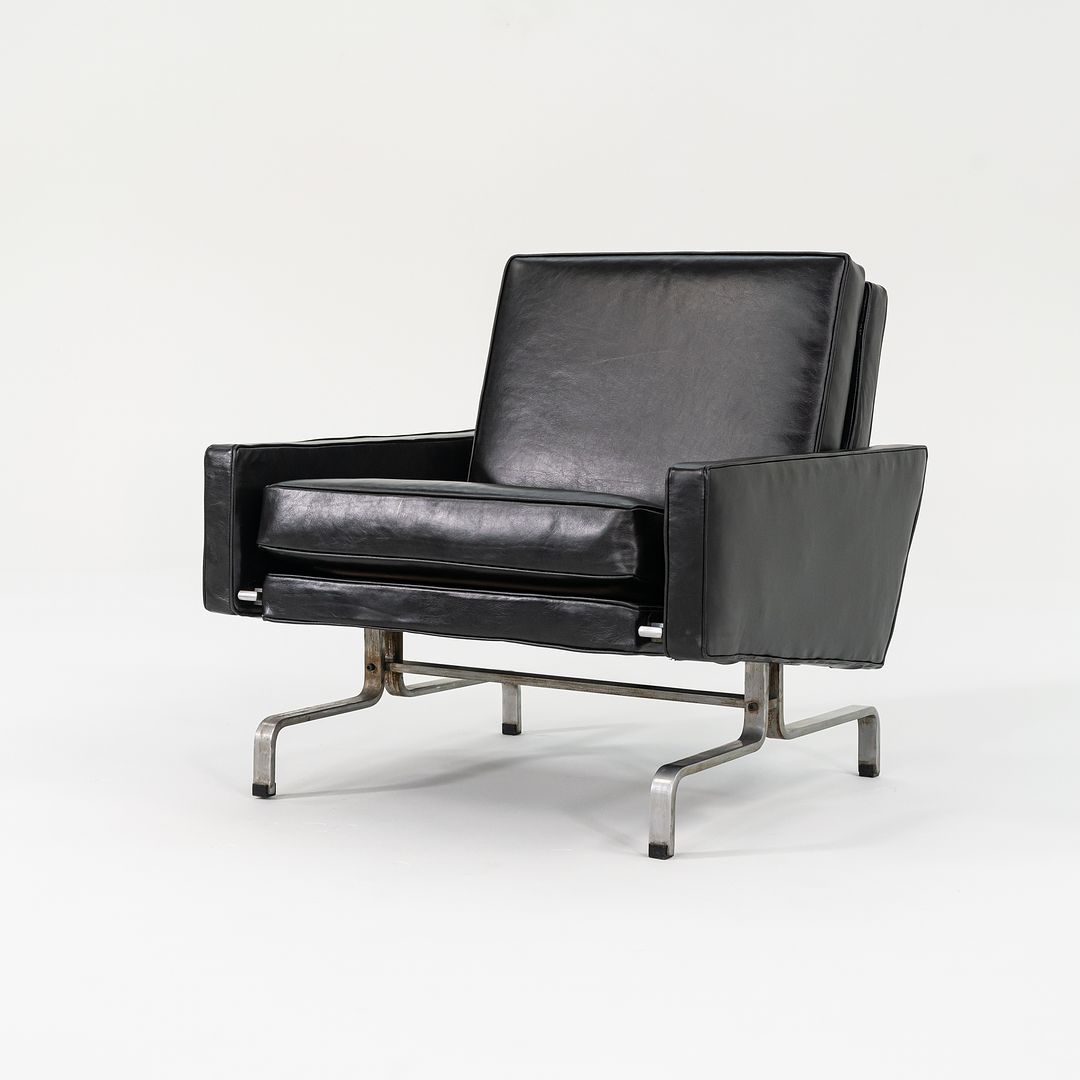 1960s Pair of PK31 Easy Lounge Chairs by Poul Kjaerholm for E. Kold Christensen in Black Leather