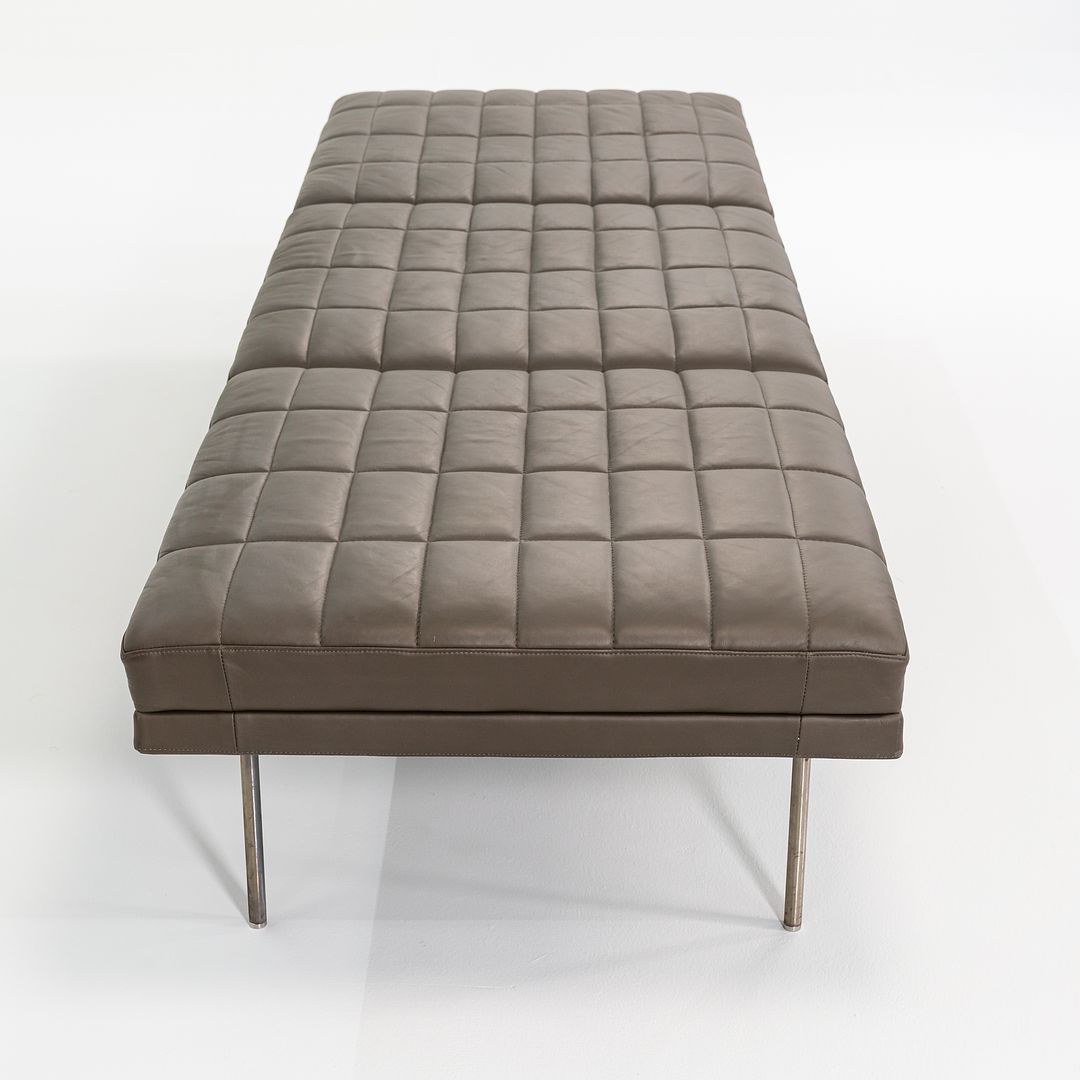 2010s BassamFellows for Geiger & Herman Miller Brown Leather Tuxedo Bench