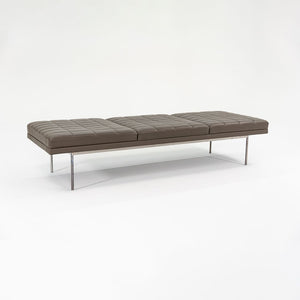 2010s BassamFellows for Geiger & Herman Miller Brown Leather Tuxedo Bench