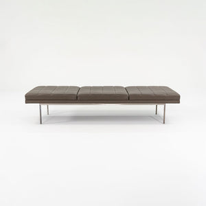 2010s BassamFellows for Geiger & Herman Miller Brown Leather Tuxedo Bench