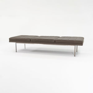 2010s BassamFellows for Geiger & Herman Miller Brown Leather Tuxedo Bench