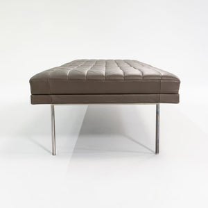 2010s BassamFellows for Geiger & Herman Miller Brown Leather Tuxedo Bench