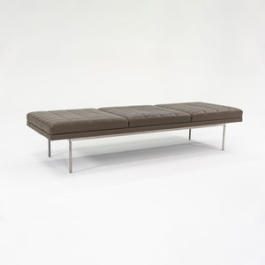 2010s BassamFellows for Geiger & Herman Miller Brown Leather Tuxedo Bench