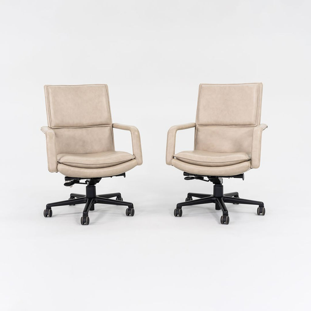 2010s Elite Desk Chair, Model 597-5 by Ed Keilhauer for Keilhauer in Beige Leather Multiple Available