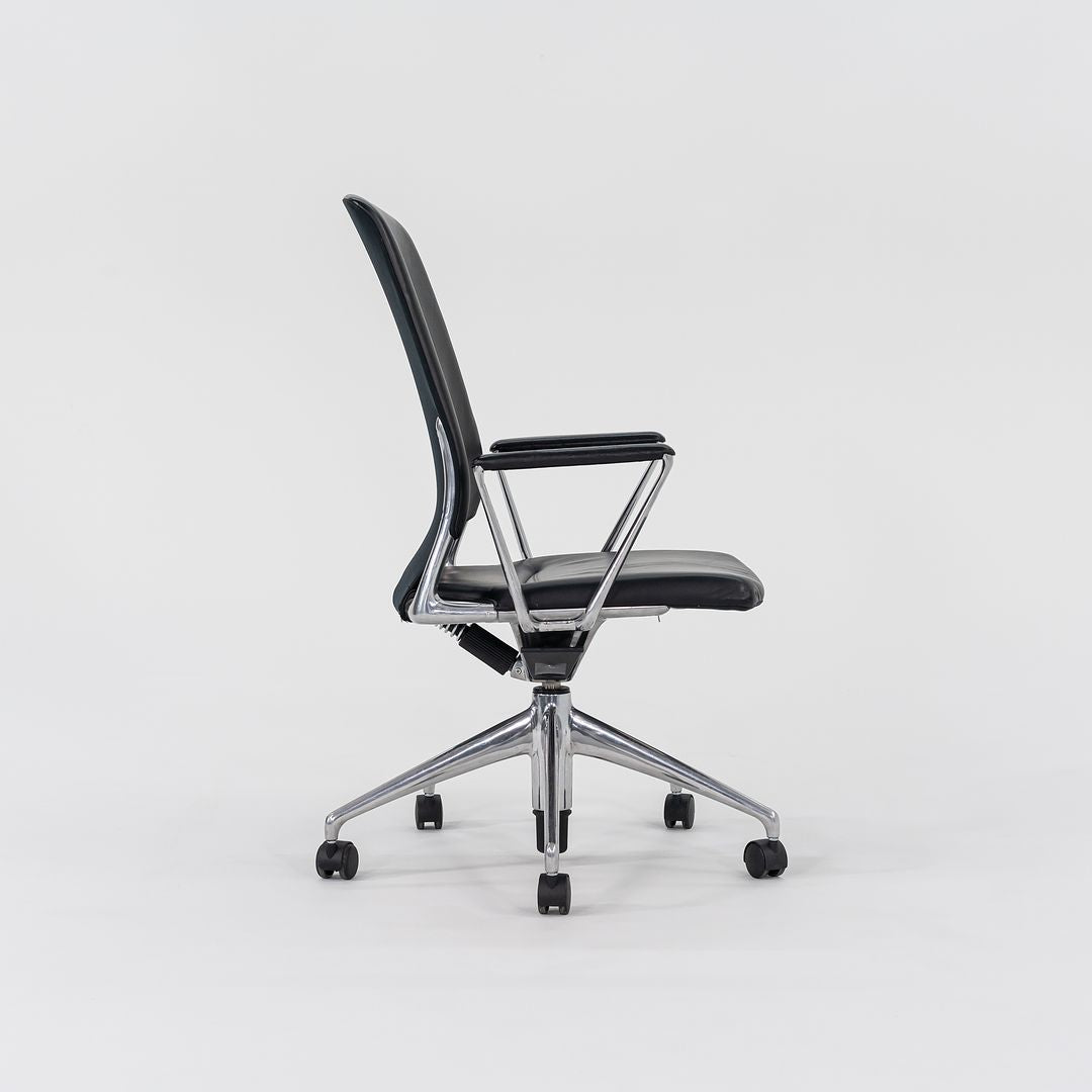 2004 Vitra Meda Desk Chair by Alberto Meda in Black Leather with Fabric Back