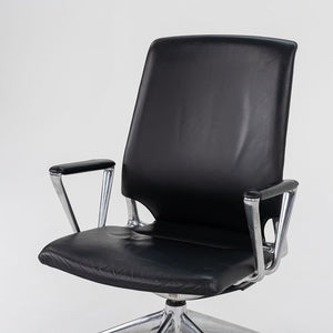 2004 Vitra Meda Desk Chair by Alberto Meda in Black Leather with Fabric Back