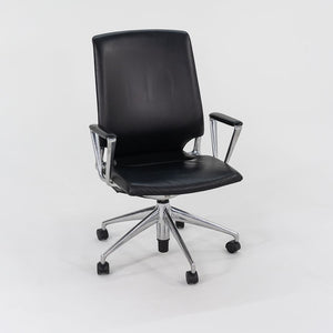 2004 Vitra Meda Desk Chair by Alberto Meda in Black Leather with Fabric Back