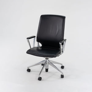 2004 Vitra Meda Desk Chair by Alberto Meda in Black Leather with Fabric Back