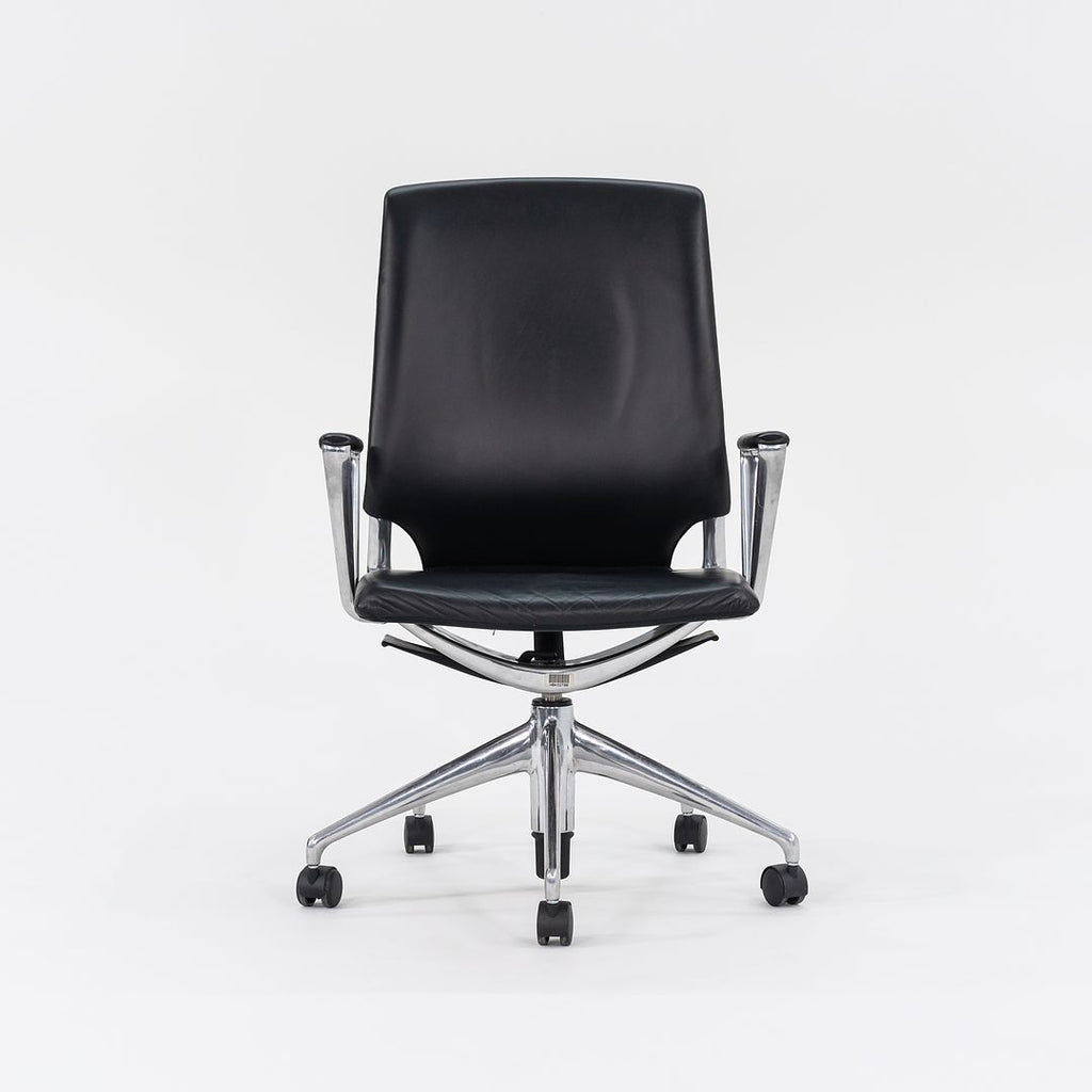 2004 Vitra Meda Desk Chair by Alberto Meda in Black Leather with Fabric Back