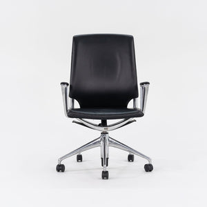 2004 Vitra Meda Desk Chair by Alberto Meda in Black Leather with Fabric Back