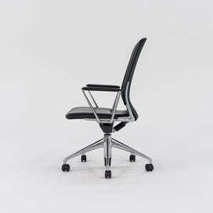 2004 Vitra Meda Desk Chair by Alberto Meda in Black Leather with Fabric Back