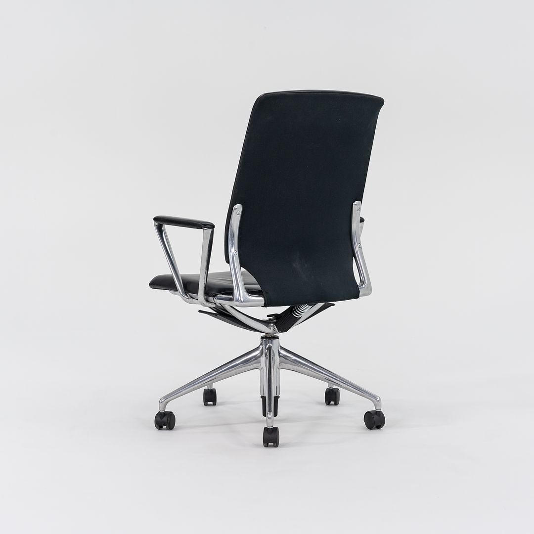 2004 Vitra Meda Desk Chair by Alberto Meda in Black Leather with Fabric Back