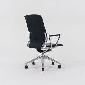 2004 Vitra Meda Desk Chair by Alberto Meda in Black Leather with Fabric Back