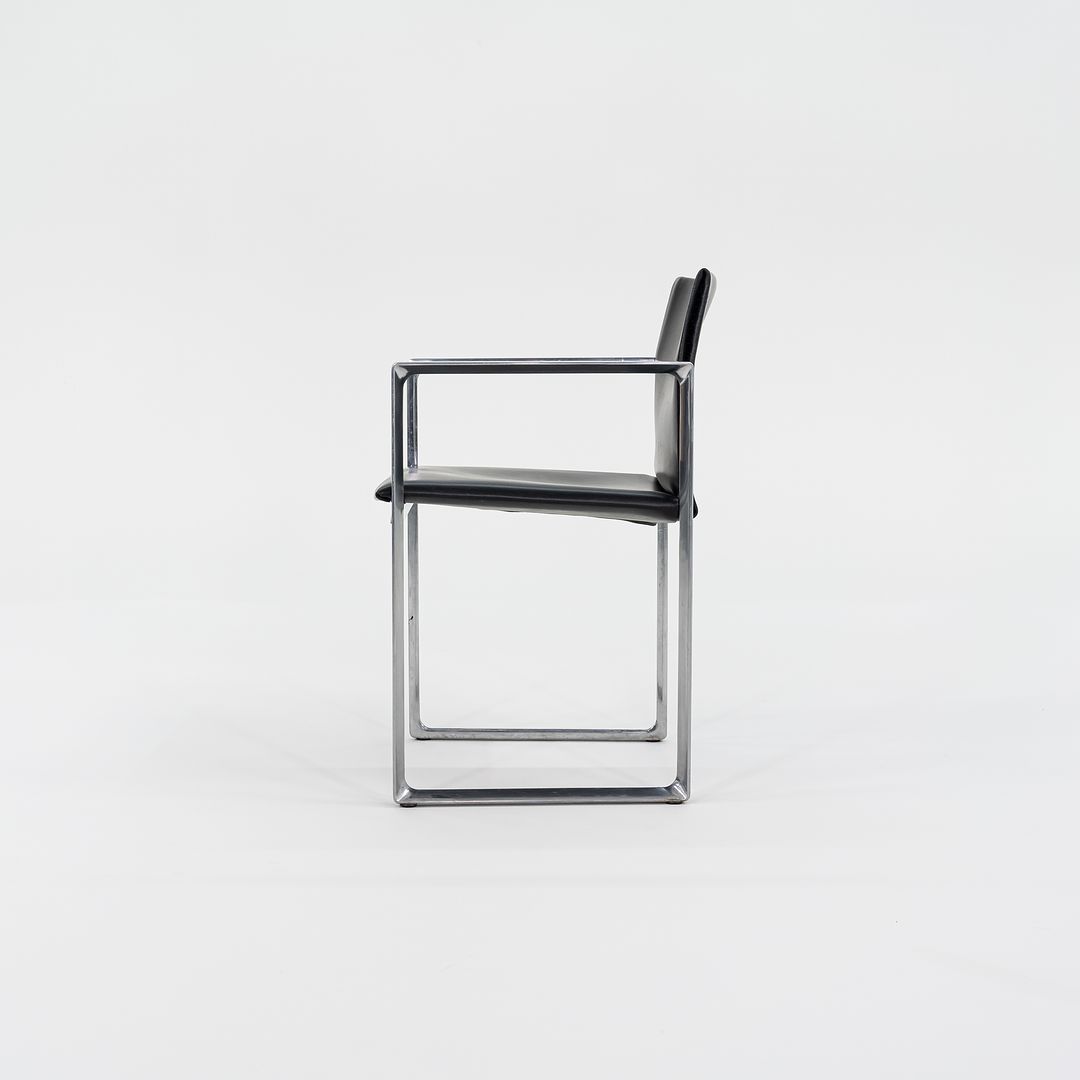 2010s 184 Eve Chair by Piero Lissoni for Cassina in Black Leather and Aluminum 12+ Available