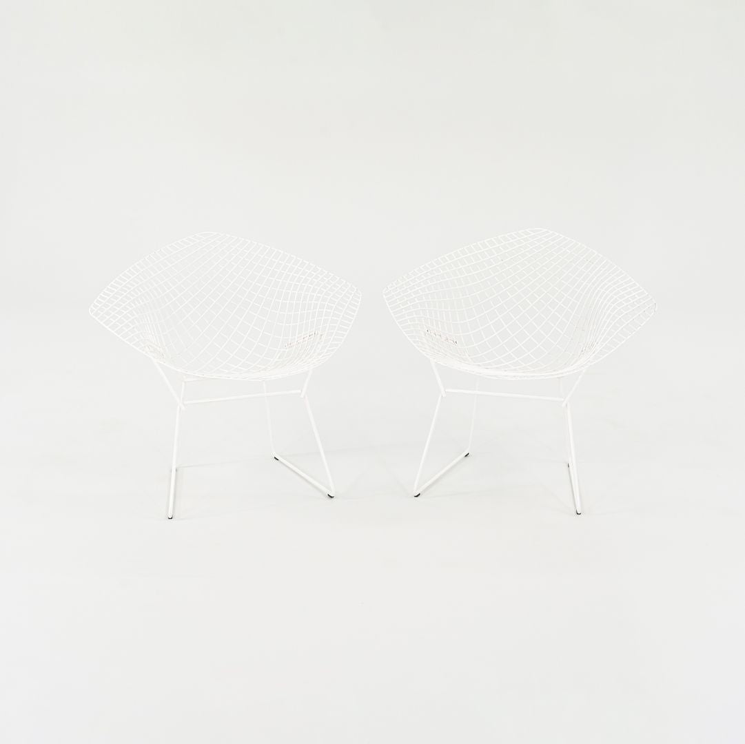 2023 Pair of Bertoia Diamond Chairs, Model 421 by Harry Bertoia for Knoll in White