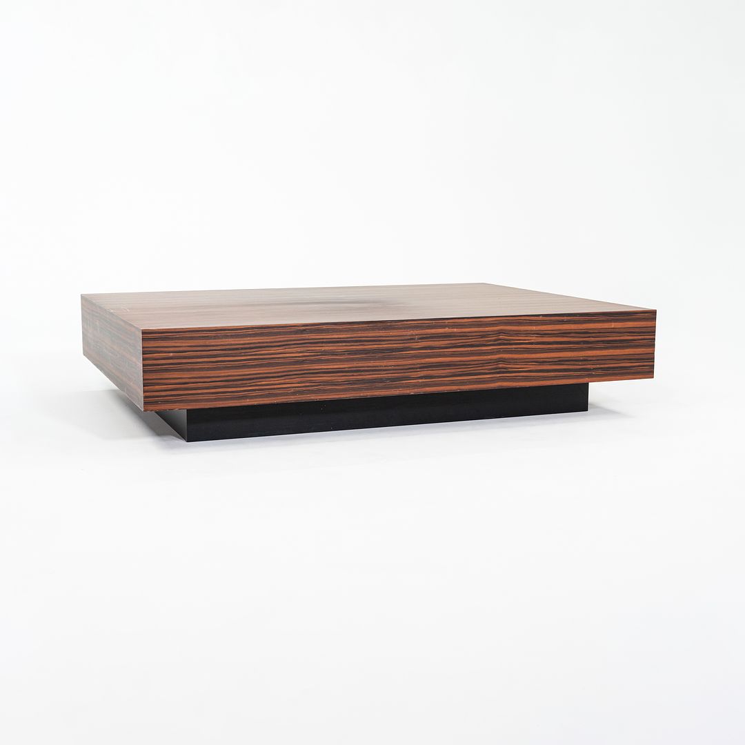 2010s Large Custom Santos Palisander Wood Plinth Coffee Table 48 x 68