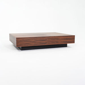 2010s Large Custom Santos Palisander Wood Plinth Coffee Table 48 x 68