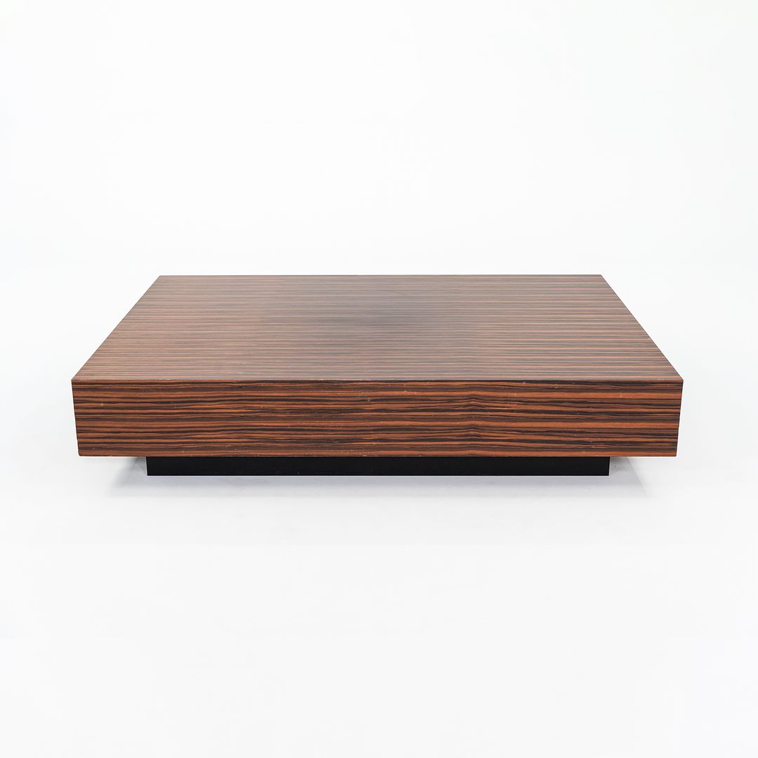 2010s Large Custom Santos Palisander Wood Plinth Coffee Table 48 x 68