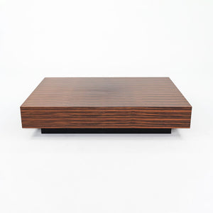 2010s Large Custom Santos Palisander Wood Plinth Coffee Table 48 x 68