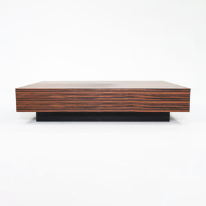 2010s Large Custom Santos Palisander Wood Plinth Coffee Table 48 x 68