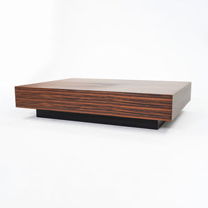 2010s Large Custom Santos Palisander Wood Plinth Coffee Table 48 x 68