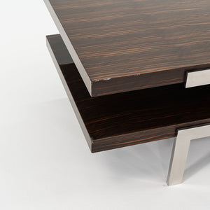 2011 Tara Coffee Table by Deirdre Jordan and Vincente Jimenez of Troscan Design for Holly Hunt in Rosewood and Polished Steel