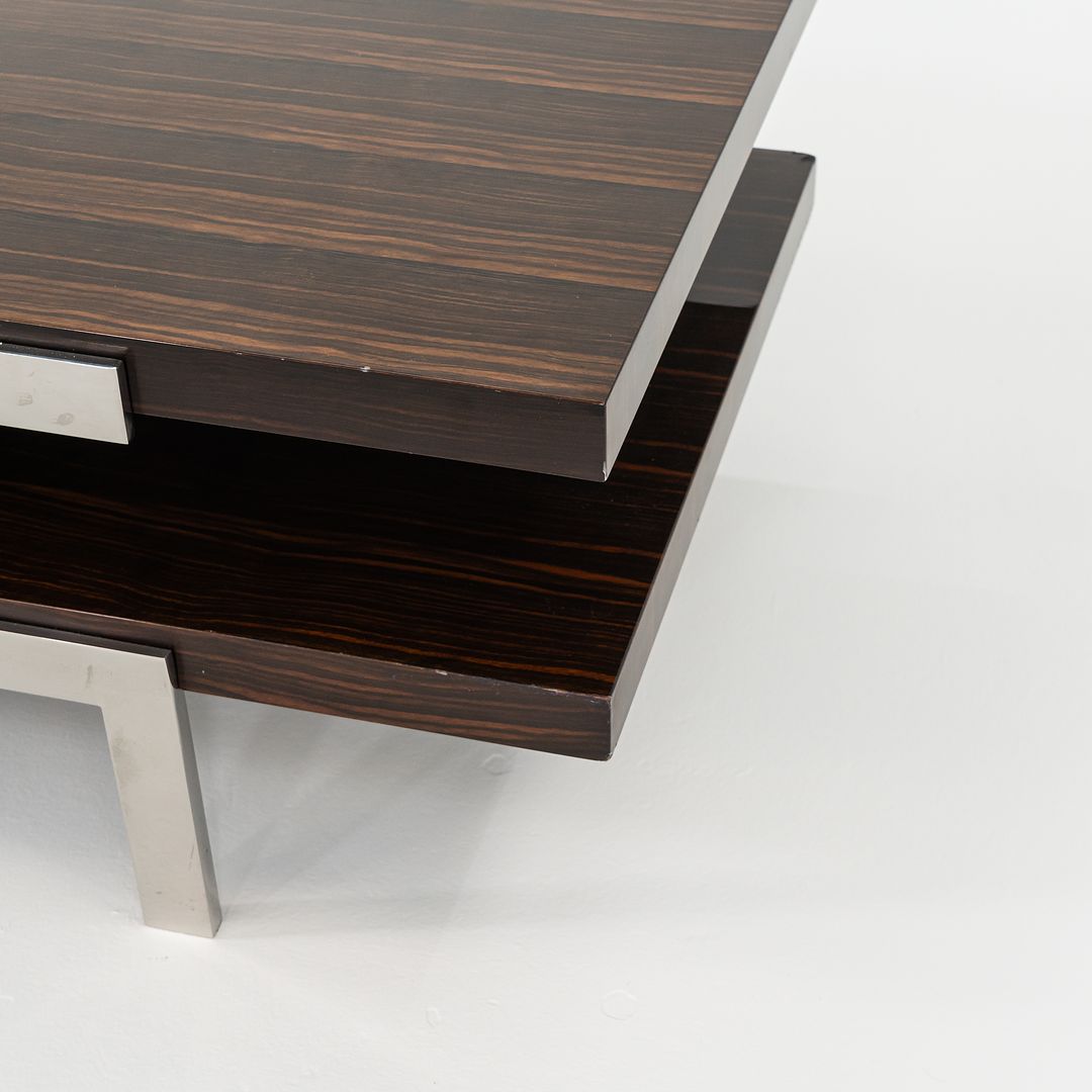 2011 Tara Coffee Table by Deirdre Jordan and Vincente Jimenez of Troscan Design for Holly Hunt in Rosewood and Polished Steel