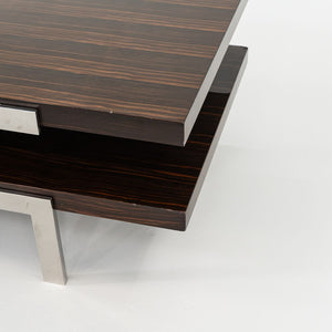 2011 Tara Coffee Table by Deirdre Jordan and Vincente Jimenez of Troscan Design for Holly Hunt in Rosewood and Polished Steel