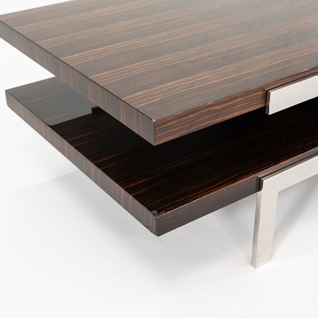 2011 Tara Coffee Table by Deirdre Jordan and Vincente Jimenez of Troscan Design for Holly Hunt in Rosewood and Polished Steel