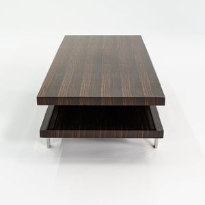 2011 Tara Coffee Table by Deirdre Jordan and Vincente Jimenez of Troscan Design for Holly Hunt in Rosewood and Polished Steel