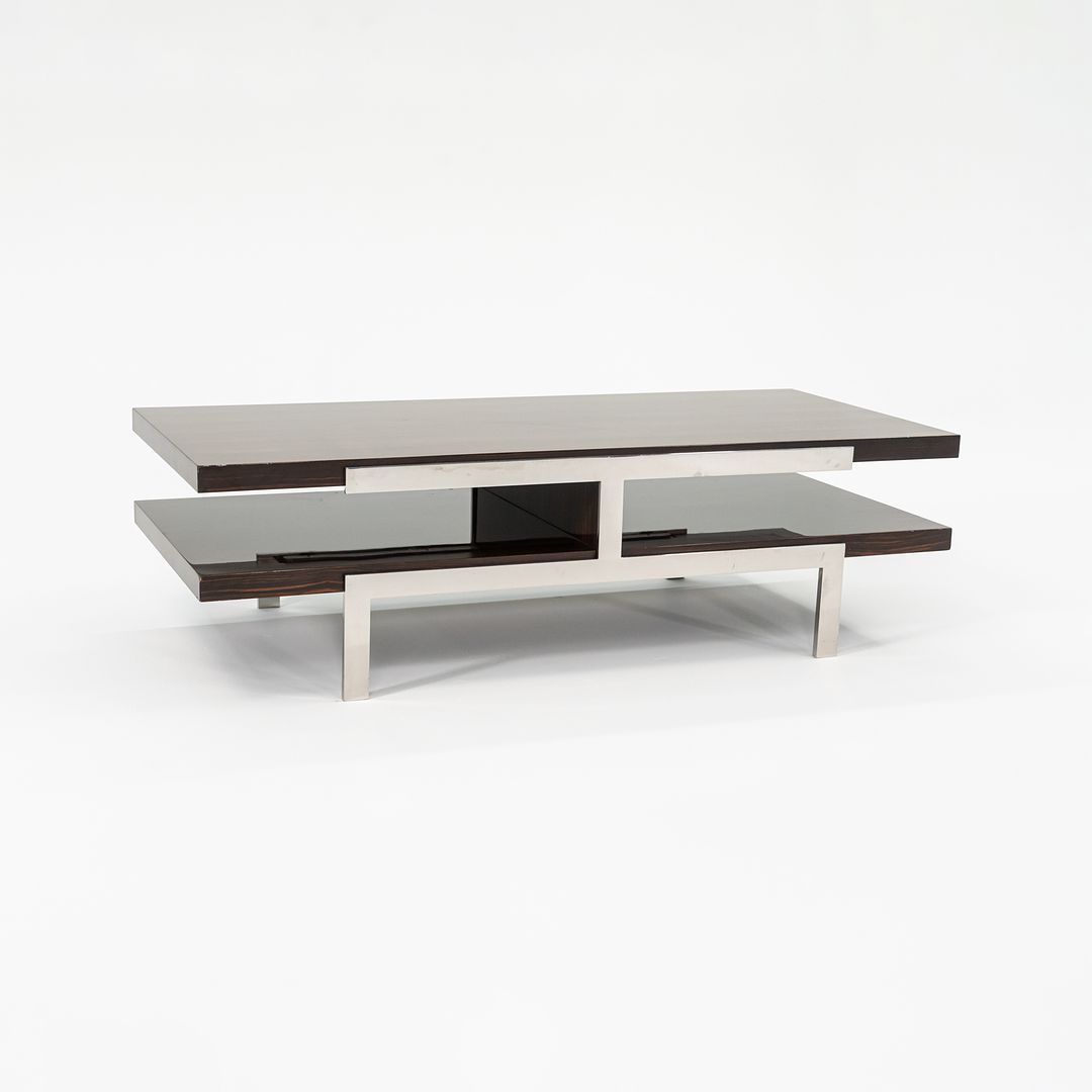 2011 Tara Coffee Table by Deirdre Jordan and Vincente Jimenez of Troscan Design for Holly Hunt in Rosewood and Polished Steel