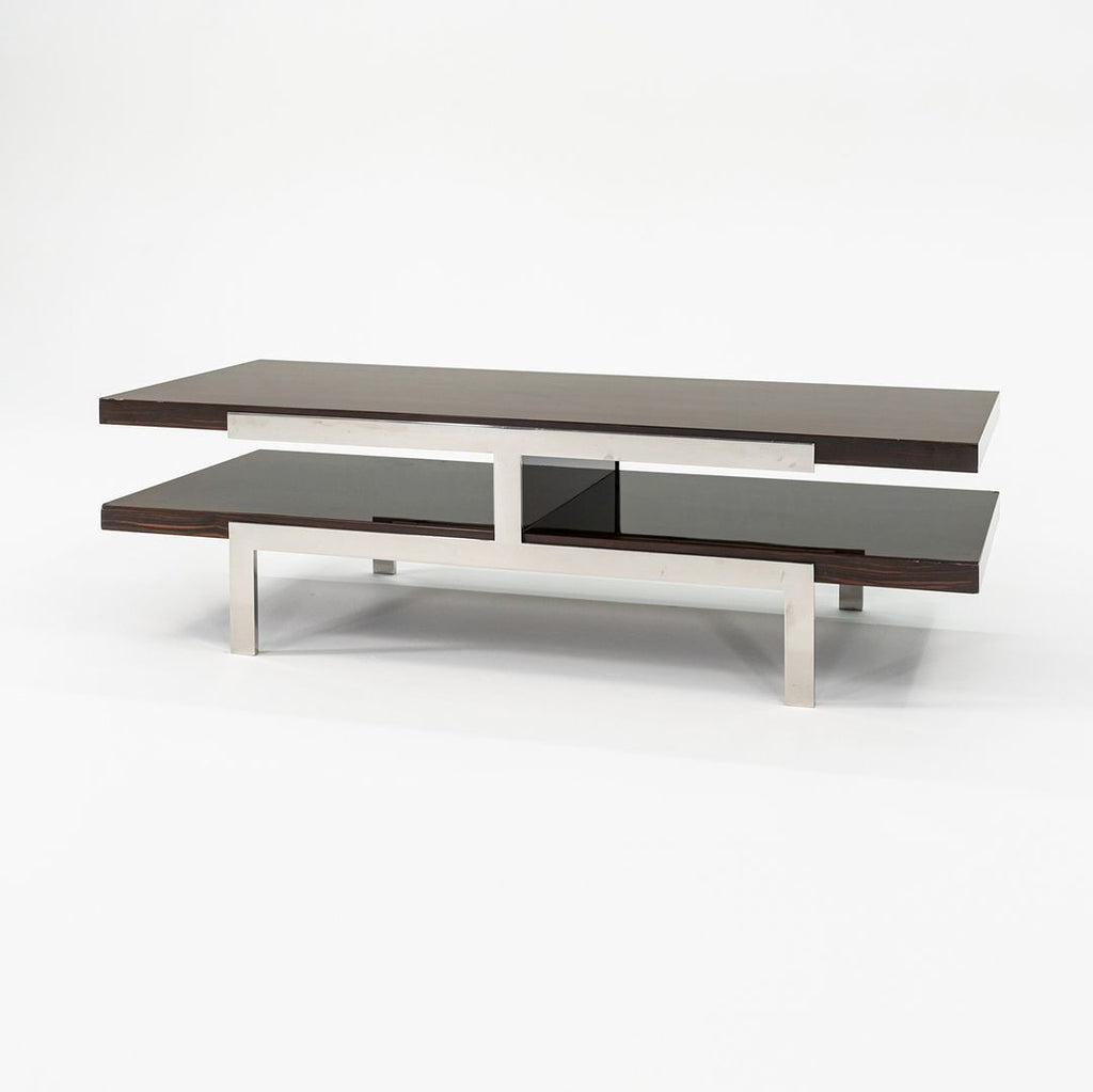 2011 Tara Coffee Table by Deirdre Jordan and Vincente Jimenez of Troscan Design for Holly Hunt in Rosewood and Polished Steel