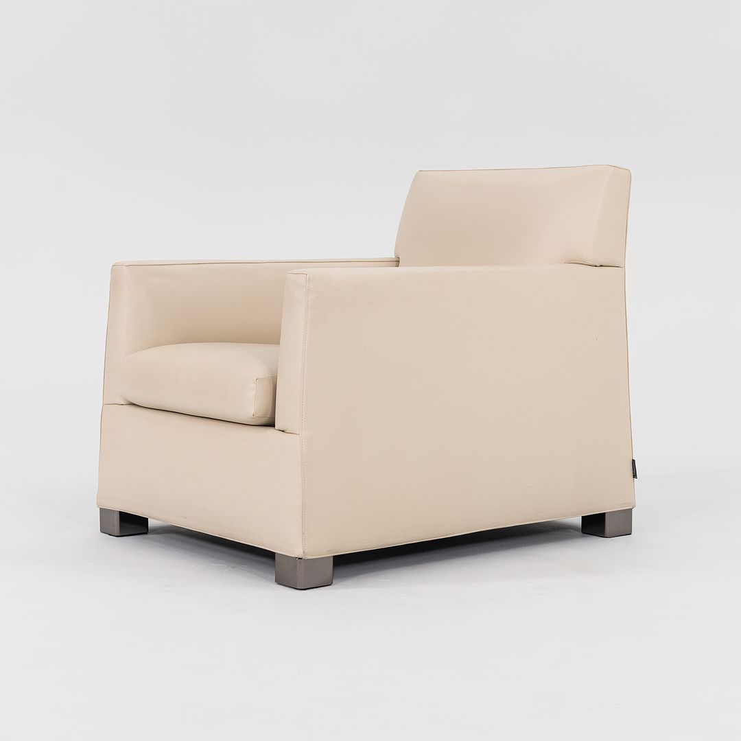 2010s Leather Lounge Chair by Rodolfo Dordoni for MInotti Leather, Foam, Padding, Wood, Steel