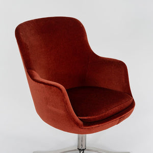 2009 Alpha High Back Bucket Chair by Nicos Zographos for Zographos Designs in Red Velvet 4x Available