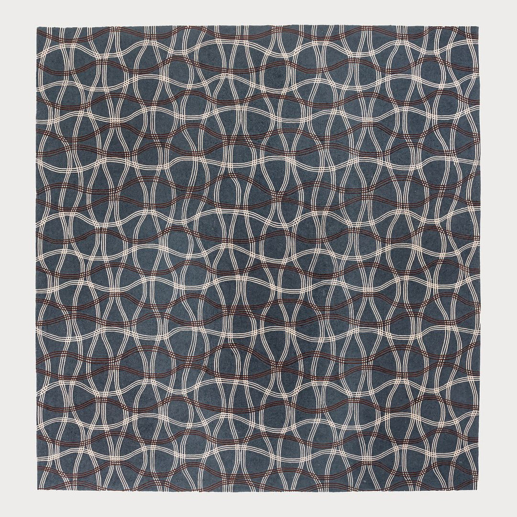 2011 Tai Ping & Edward Fields Nomad Collection Aria I 10x10 ft Hand Tufted Wool Area Rug in Blue