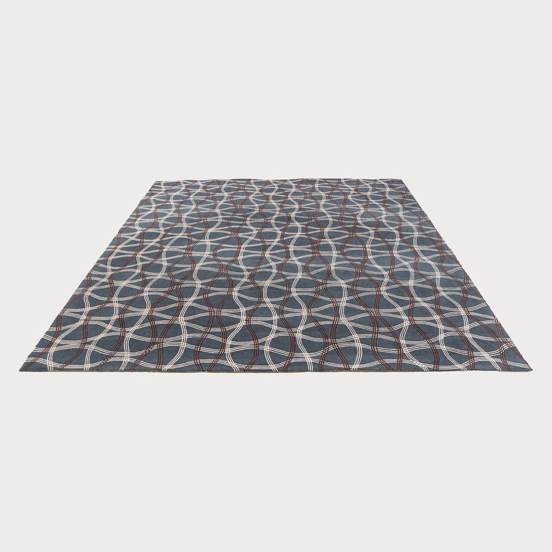 2011 Tai Ping & Edward Fields Nomad Collection Aria I 10x10 ft Hand Tufted Wool Area Rug in Blue