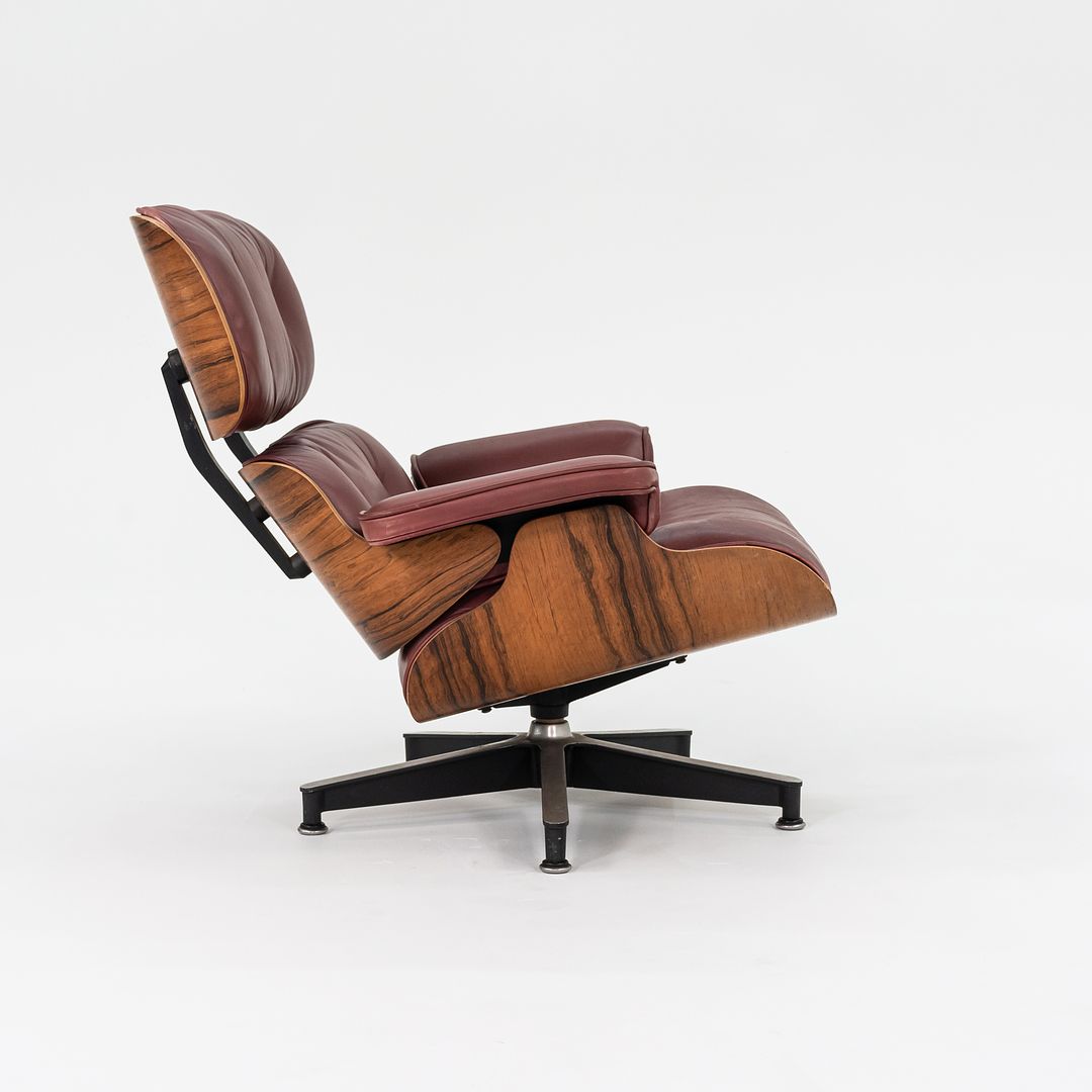 1960s Herman Miller Eames Lounge Chair and Ottoman 670 & 671 by Charles and Ray Eames in Red Leather